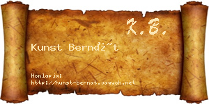 Kunst Bernát névjegykártya